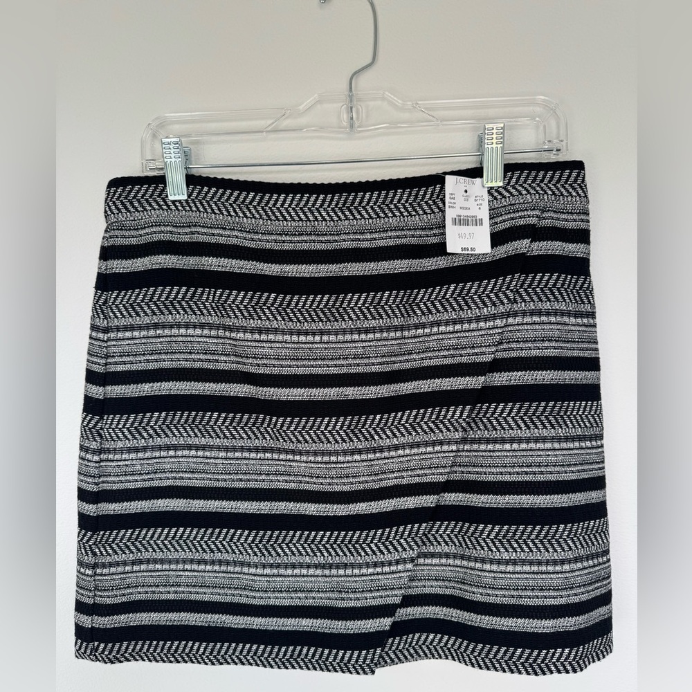 NWT J. Crew Lined Woven Faux Wrap Skirt- Size 6- Back zip